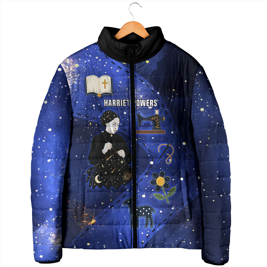 Harriet Powers Padded Jacket African American History - Galaxy Celestial Starry Night - Folk Art Quilter