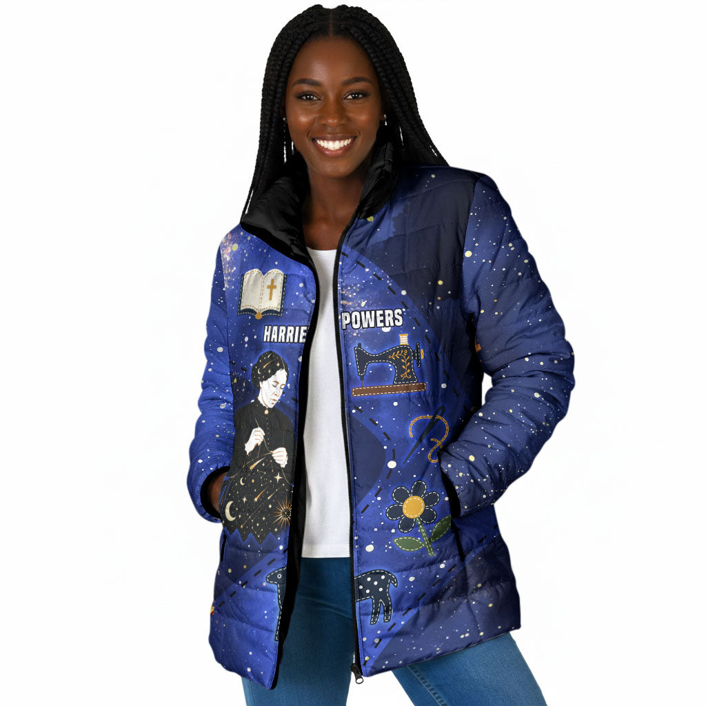 Harriet Powers Padded Jacket African American History - Galaxy Celestial Starry Night - Folk Art Quilter