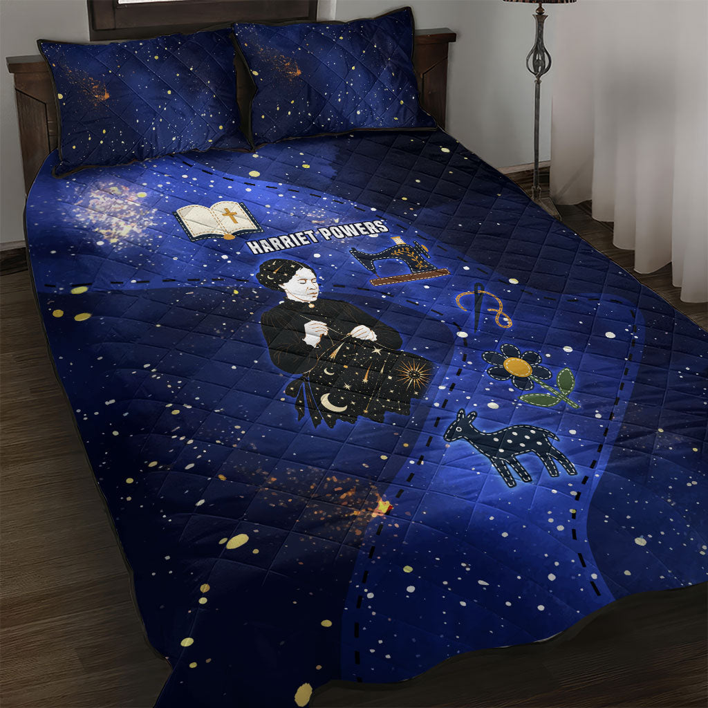 Harriet Powers Quilt Bed Set African American History - Galaxy Celestial Starry Night - Folk Art Quilter