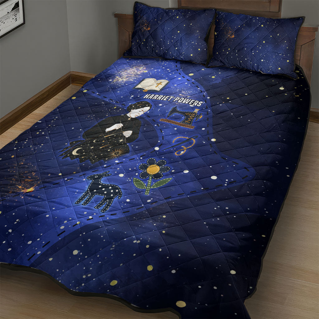 Harriet Powers Quilt Bed Set African American History - Galaxy Celestial Starry Night - Folk Art Quilter