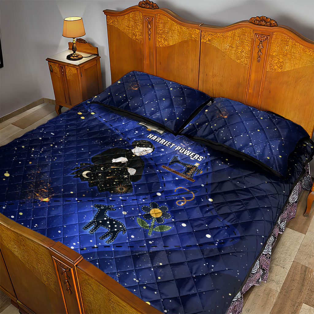 Harriet Powers Quilt Bed Set African American History - Galaxy Celestial Starry Night - Folk Art Quilter