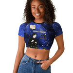 Harriet Powers Raglan Cropped T shirt African American History - Galaxy Celestial Starry Night - Folk Art Quilter