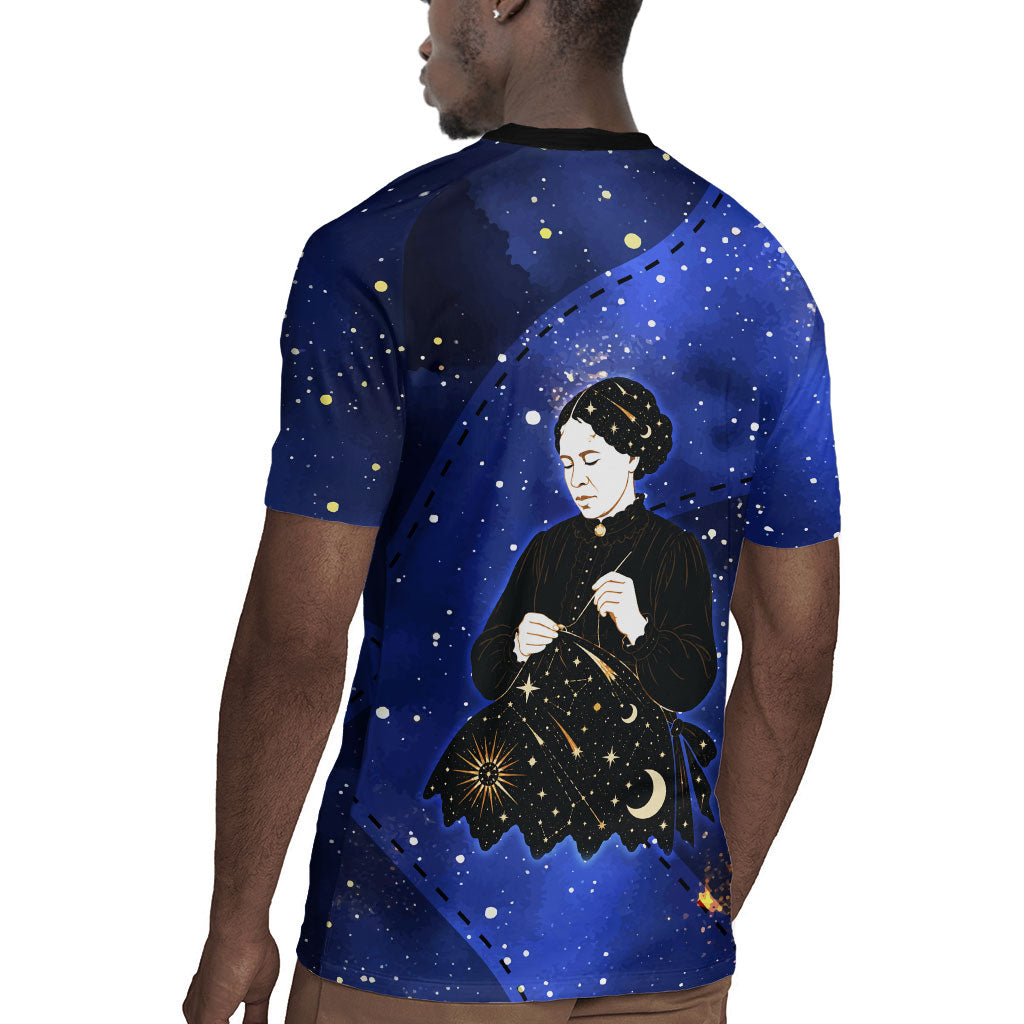 Harriet Powers Rugby Jersey African American History - Galaxy Celestial Starry Night - Folk Art Quilter