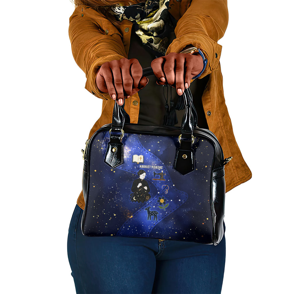 Harriet Powers Shoulder Handbag African American History - Galaxy Celestial Starry Night - Folk Art Quilter
