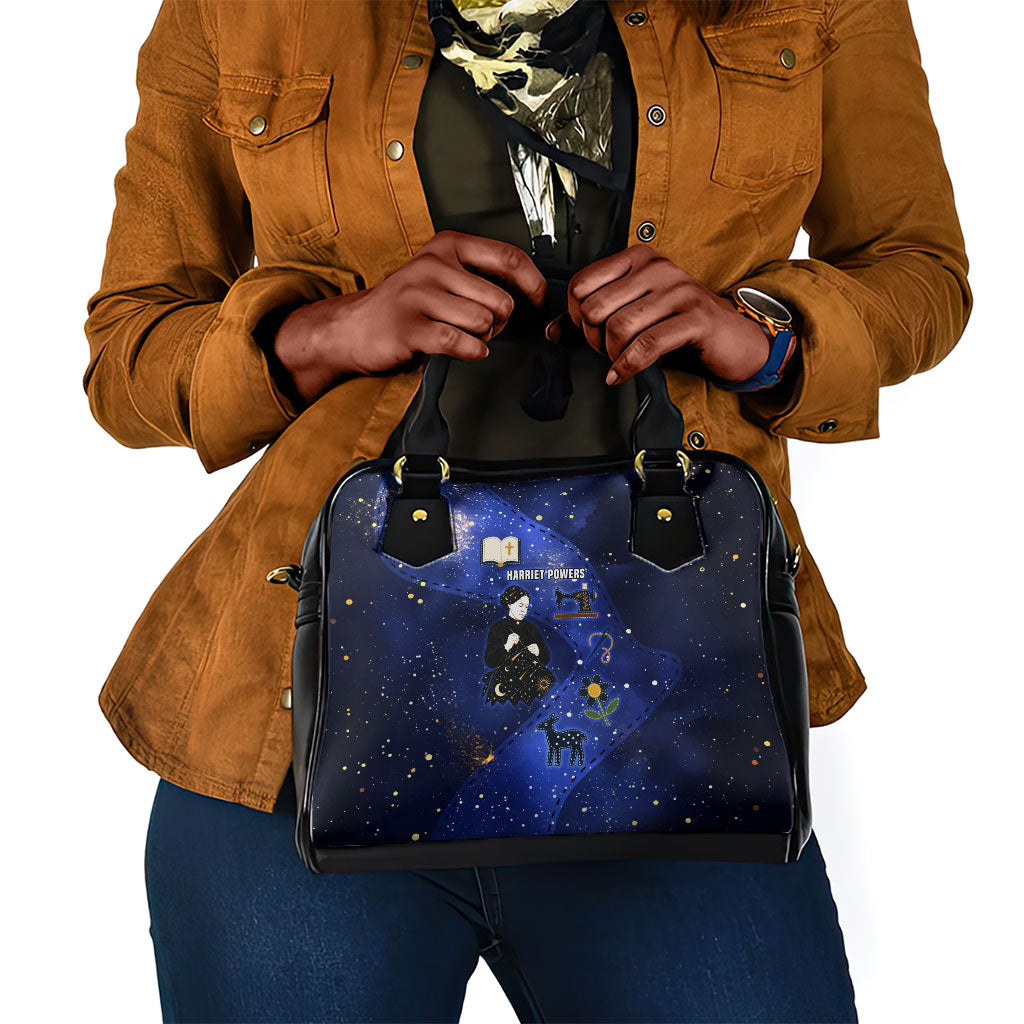 Harriet Powers Shoulder Handbag African American History - Galaxy Celestial Starry Night - Folk Art Quilter