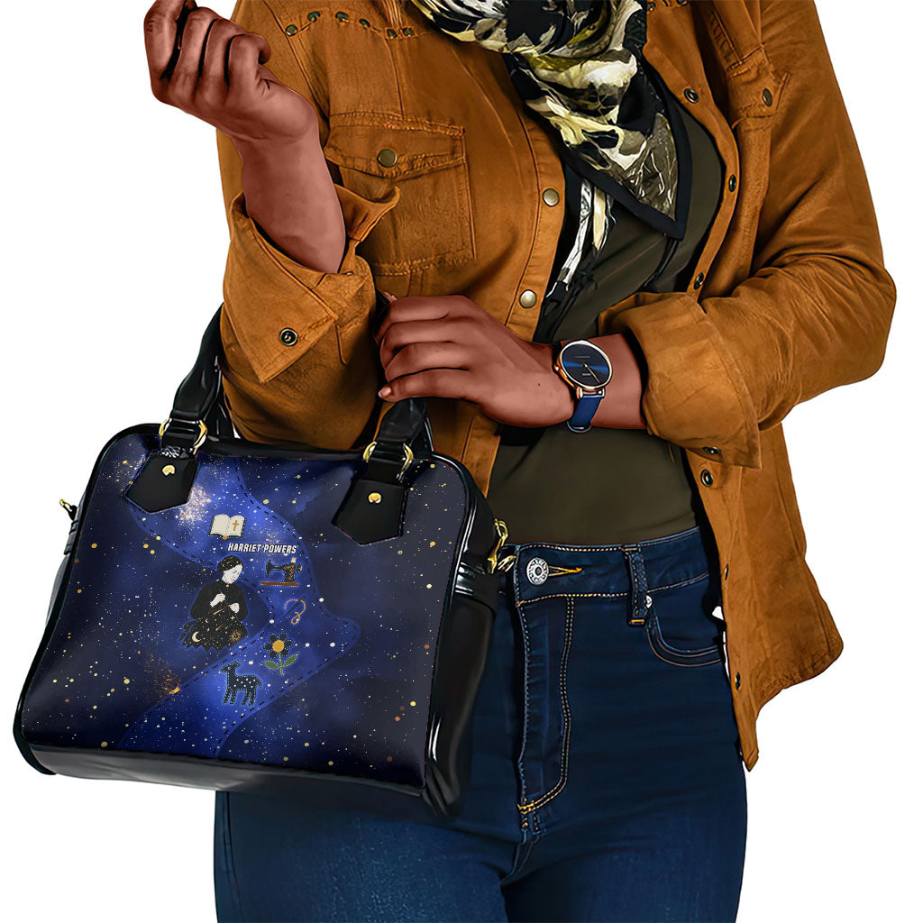 Harriet Powers Shoulder Handbag African American History - Galaxy Celestial Starry Night - Folk Art Quilter