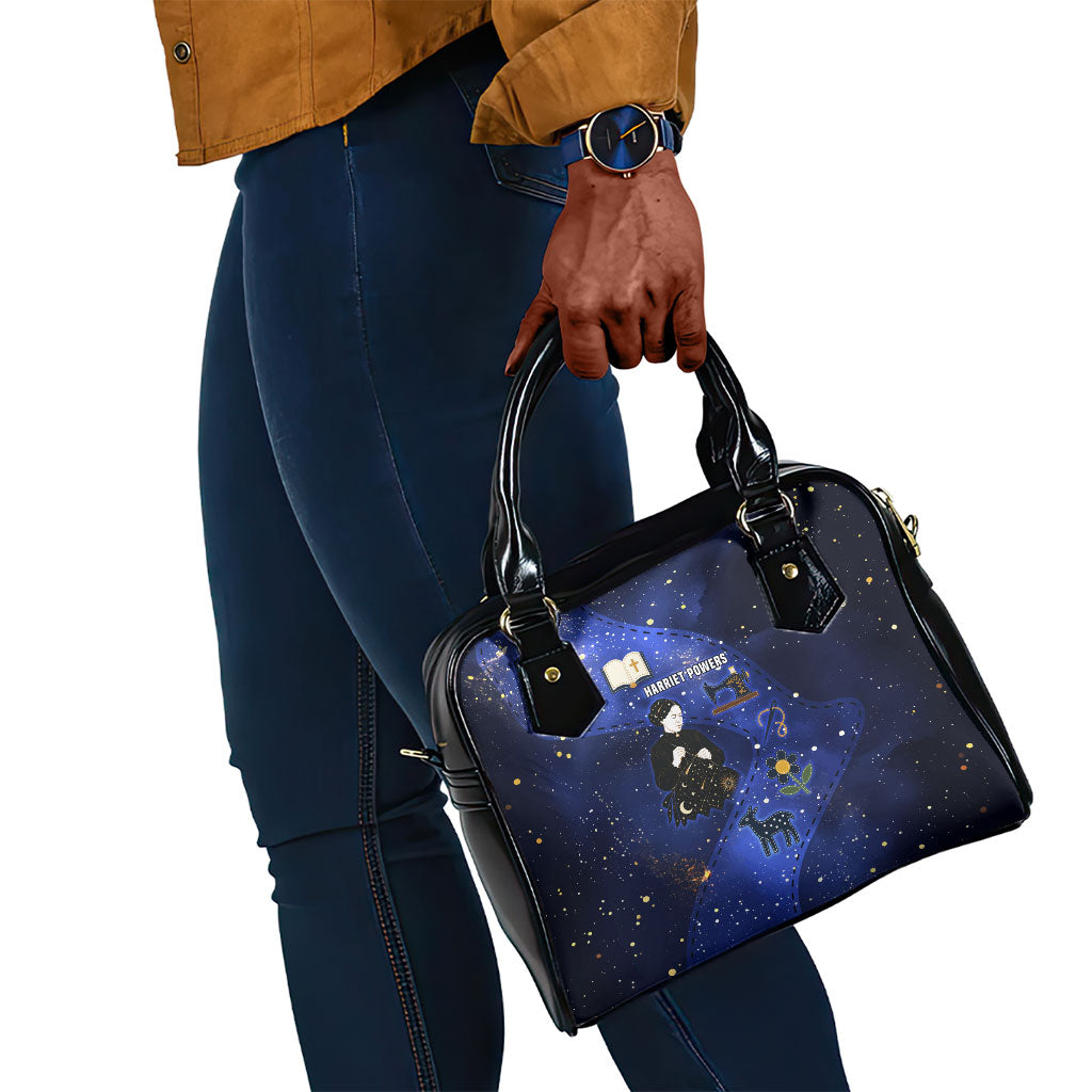 Harriet Powers Shoulder Handbag African American History - Galaxy Celestial Starry Night - Folk Art Quilter