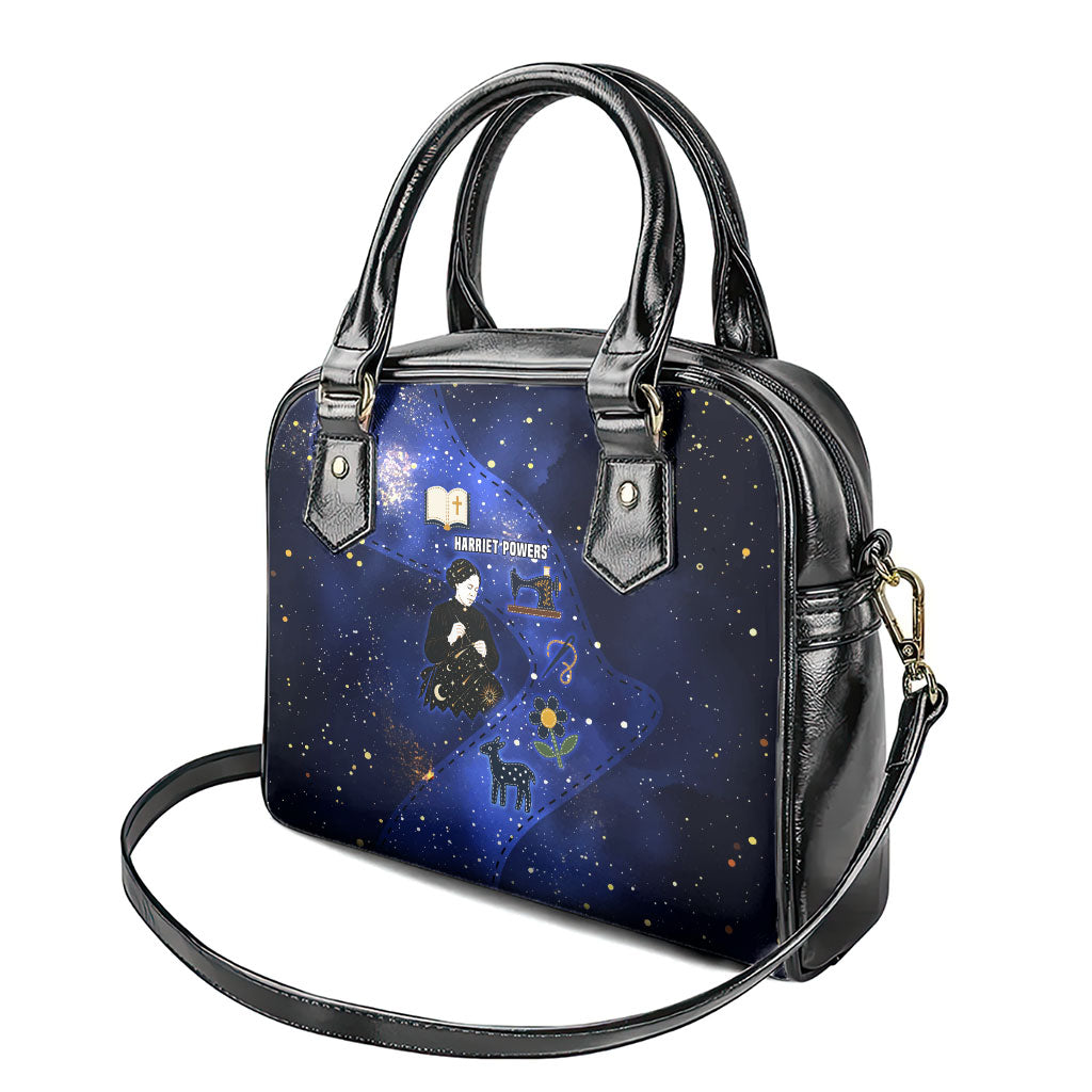 Harriet Powers Shoulder Handbag African American History - Galaxy Celestial Starry Night - Folk Art Quilter