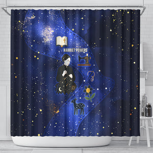 Harriet Powers Shower Curtain African American History - Galaxy Celestial Starry Night - Folk Art Quilter