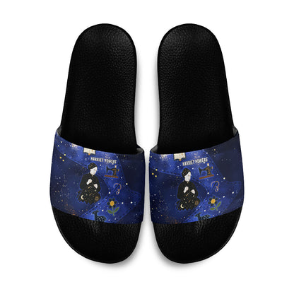 Harriet Powers Slide Sandals African American History - Galaxy Celestial Starry Night - Folk Art Quilter