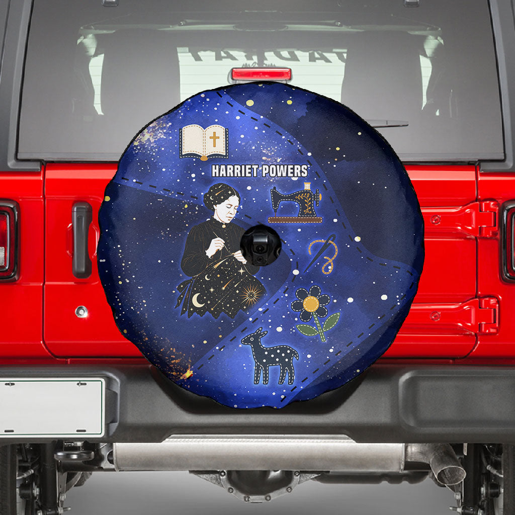 Harriet Powers Spare Tire Cover African American History - Galaxy Celestial Starry Night - Folk Art Quilter