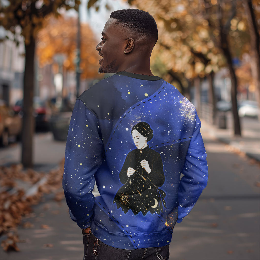 Harriet Powers Sweatshirt African American History - Galaxy Celestial Starry Night - Folk Art Quilter