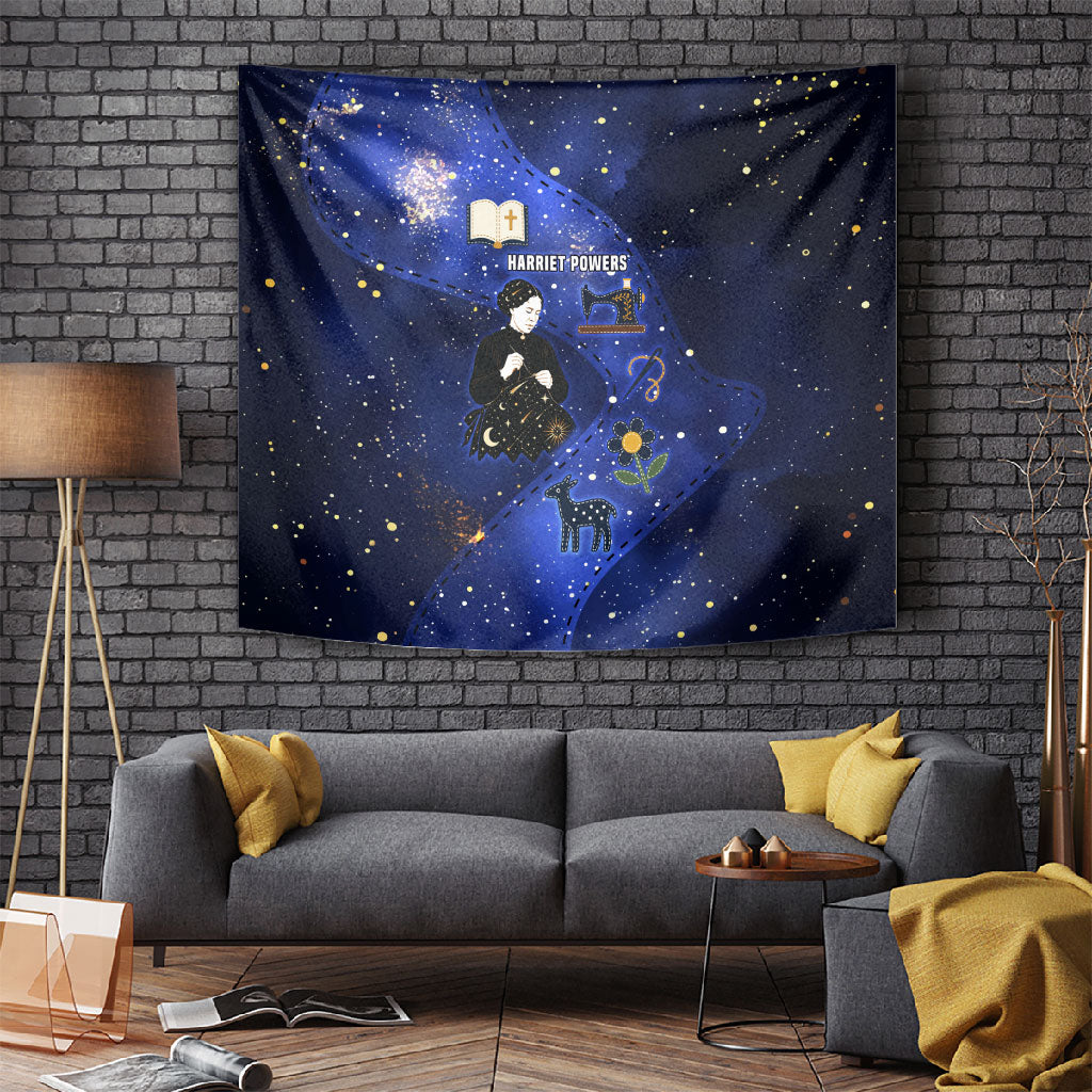 Harriet Powers Tapestry African American History - Galaxy Celestial Starry Night - Folk Art Quilter