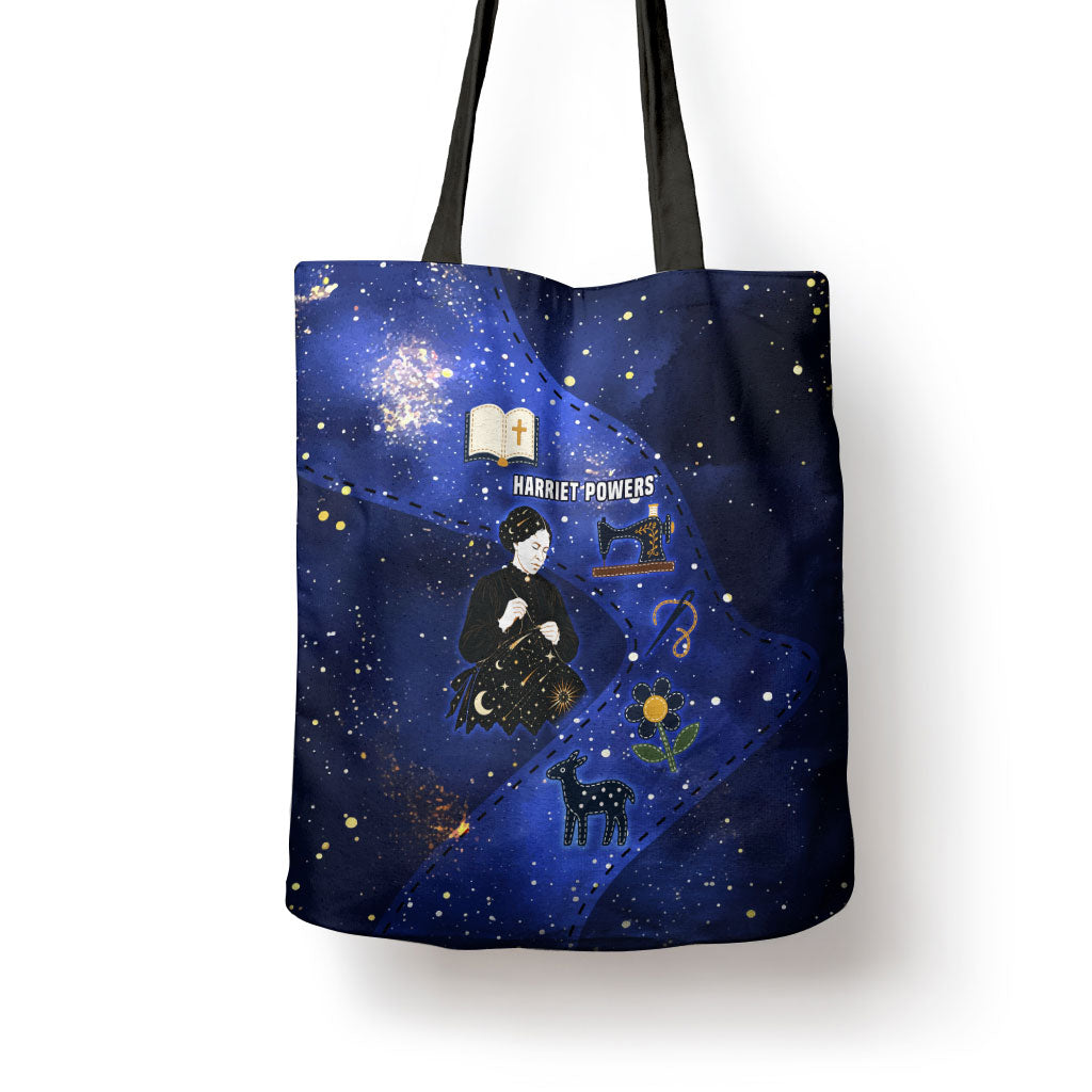 Harriet Powers Tote Bag African American History - Galaxy Celestial Starry Night - Folk Art Quilter