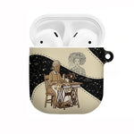 Harriet Powers Celestial Mystery AirPods Case Vintage Line Art - African American Folk Quilt Pattern