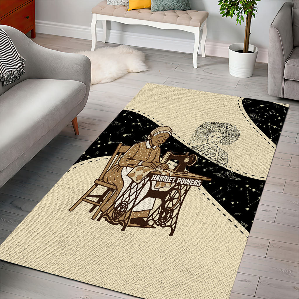 Harriet Powers Celestial Mystery Area Rug Vintage Line Art - African American Folk Quilt Pattern