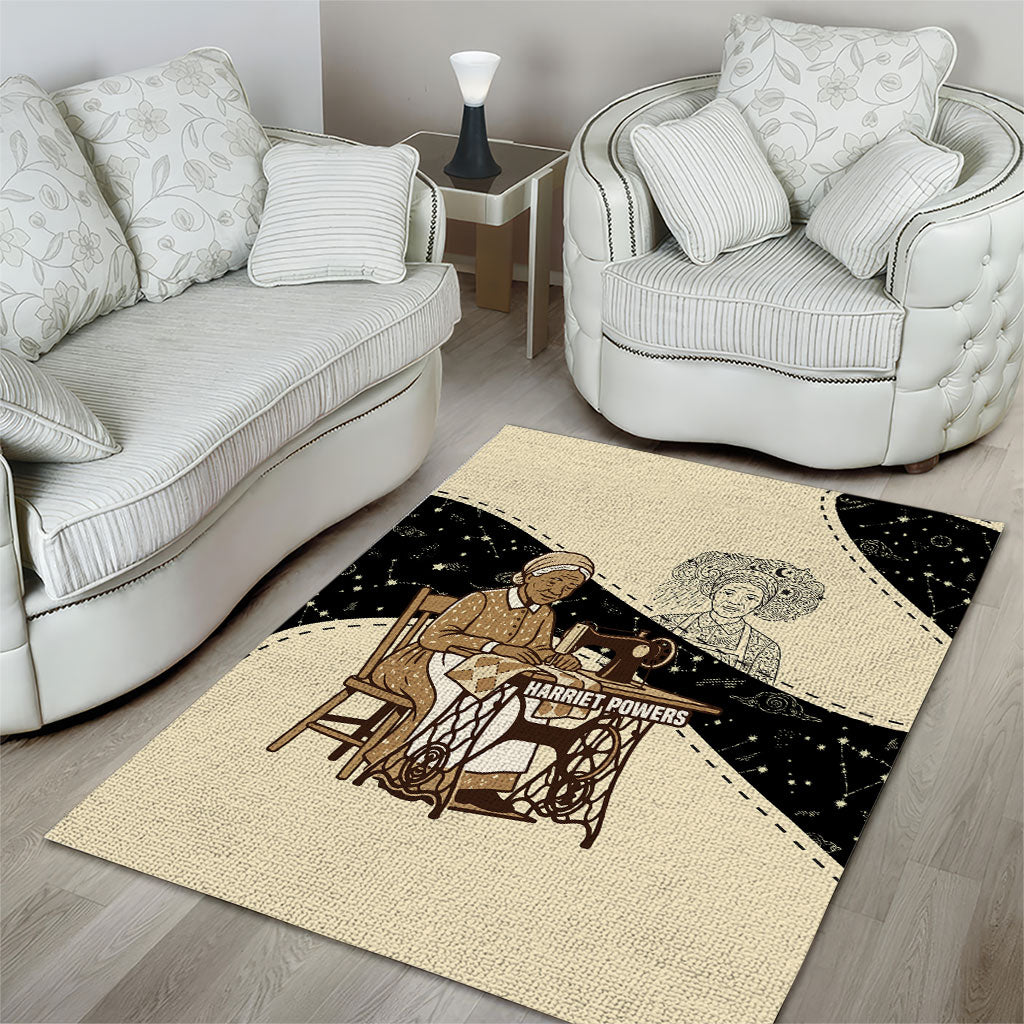 Harriet Powers Celestial Mystery Area Rug Vintage Line Art - African American Folk Quilt Pattern
