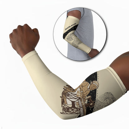 Harriet Powers Celestial Mystery Arm Sleeves Vintage Line Art - African American Folk Quilt Pattern