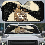 Harriet Powers Celestial Mystery Auto Sun Shade Vintage Line Art - African American Folk Quilt Pattern