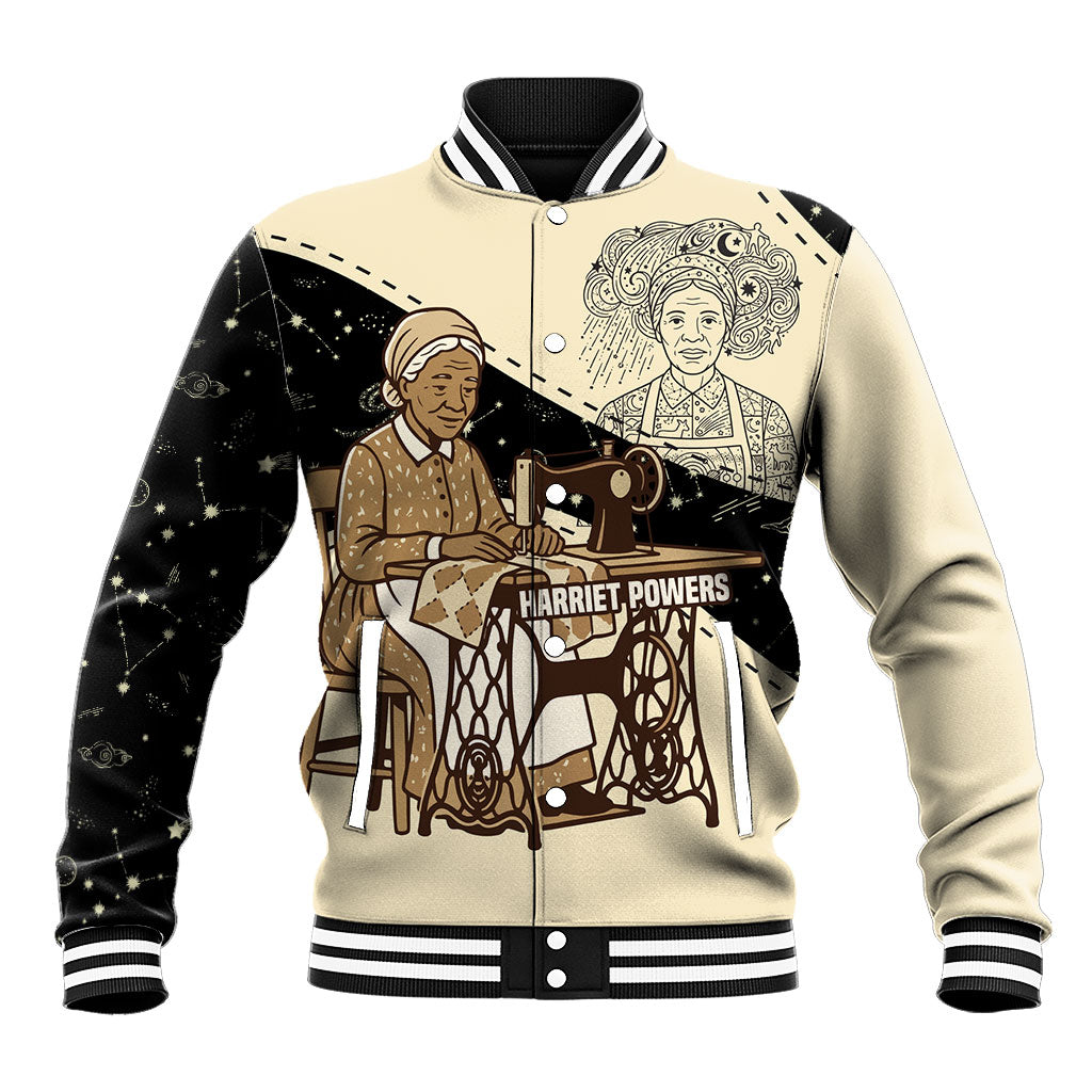 Harriet Powers Celestial Mystery Baseball Jacket Vintage Line Art - African American Folk Quilt Pattern
