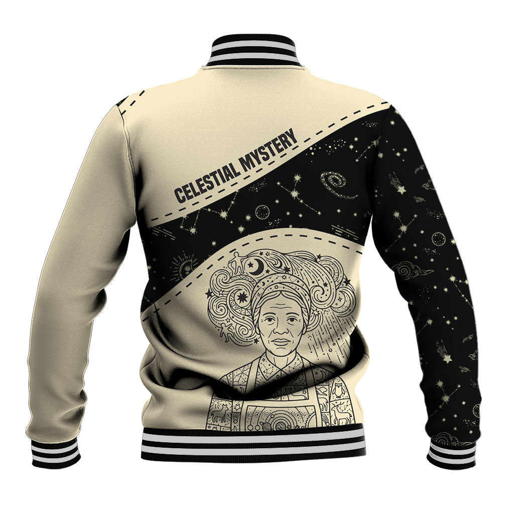 Harriet Powers Celestial Mystery Baseball Jacket Vintage Line Art - African American Folk Quilt Pattern