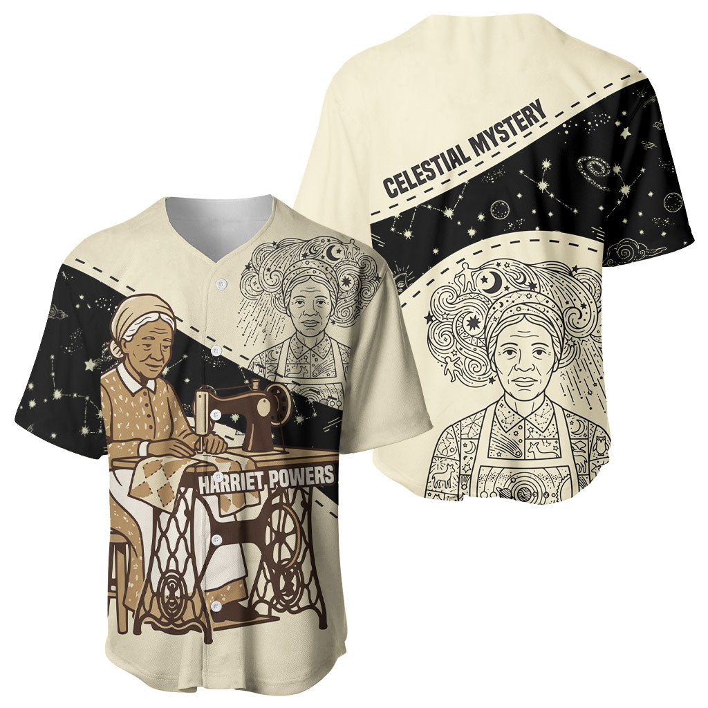 Harriet Powers Celestial Mystery Baseball Jersey Vintage Line Art - African American Folk Quilt Pattern