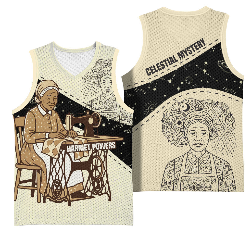 Harriet Powers Celestial Mystery Basketball Jersey Vintage Line Art - African American Folk Quilt Pattern