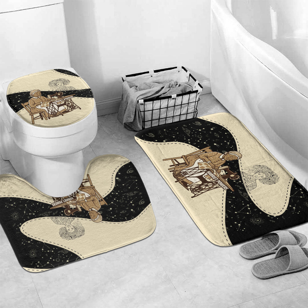 Harriet Powers Celestial Mystery Bathroom Set Vintage Line Art - African American Folk Quilt Pattern