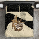 Harriet Powers Celestial Mystery Bedding Set Vintage Line Art - African American Folk Quilt Pattern