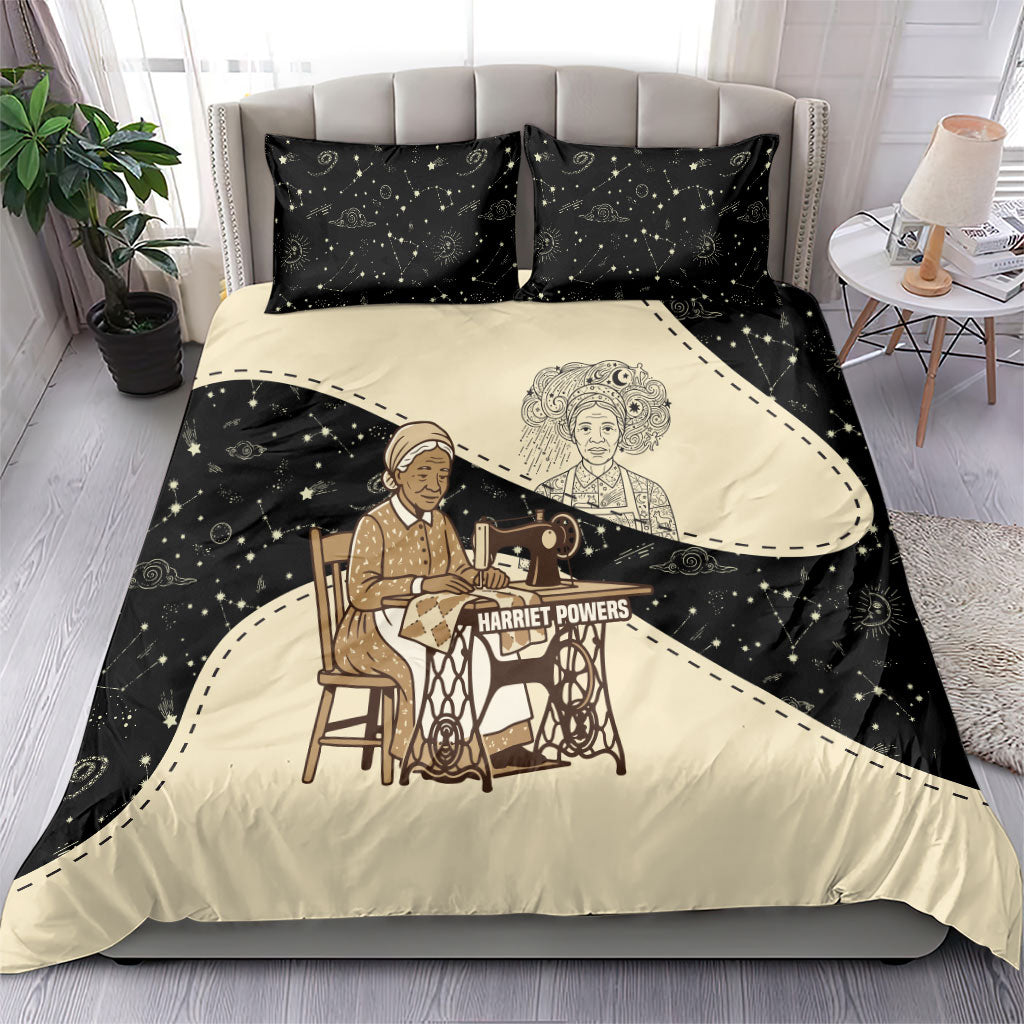 Harriet Powers Celestial Mystery Bedding Set Vintage Line Art - African American Folk Quilt Pattern