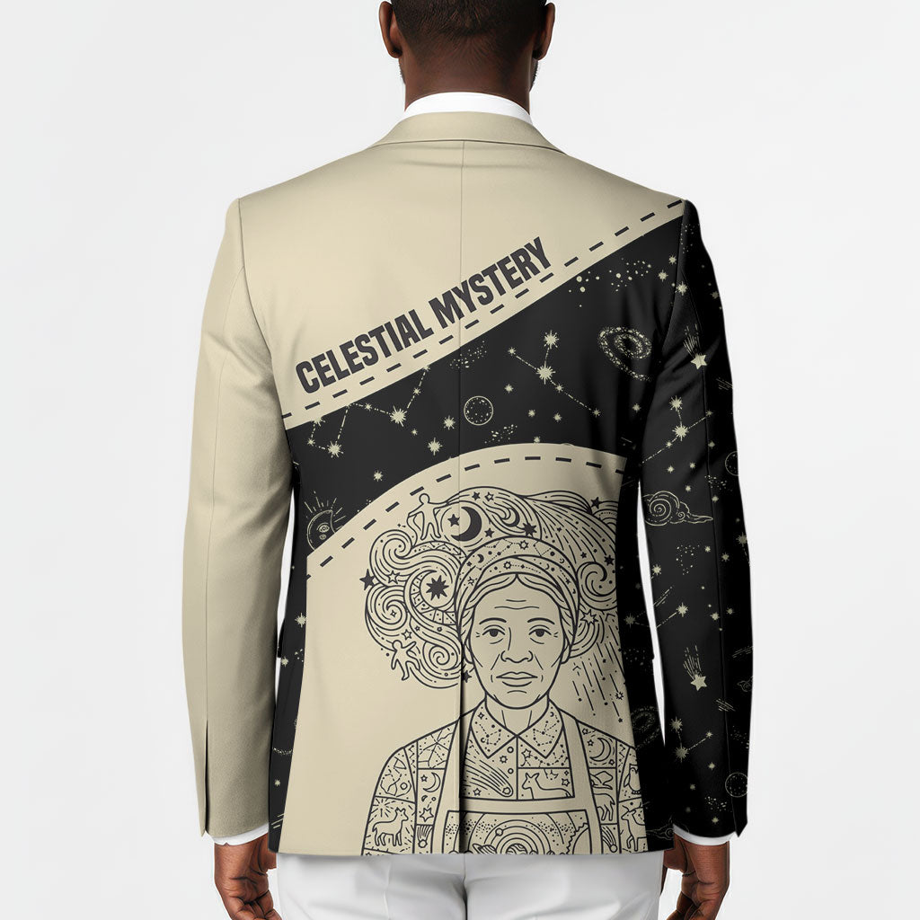 Harriet Powers Celestial Mystery Blazer Vintage Line Art - African American Folk Quilt Pattern