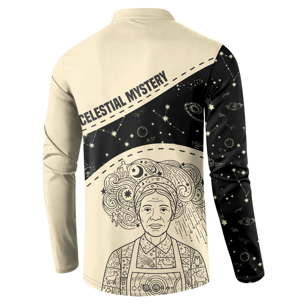 Harriet Powers Celestial Mystery Button Sweatshirt Vintage Line Art - African American Folk Quilt Pattern