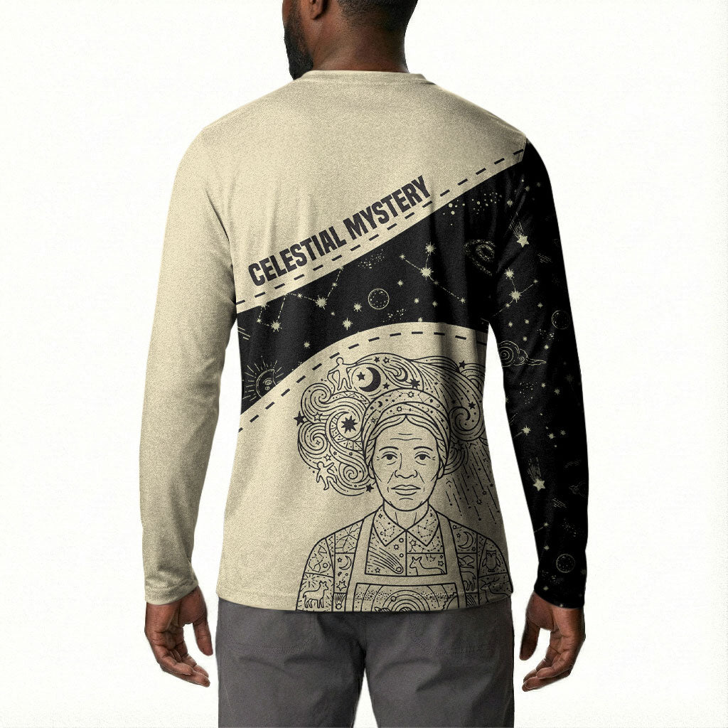 Harriet Powers Celestial Mystery Button Sweatshirt Vintage Line Art - African American Folk Quilt Pattern