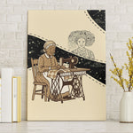 Harriet Powers Celestial Mystery Canvas Wall Art Vintage Line Art - African American Folk Quilt Pattern