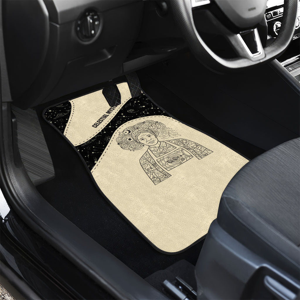 Harriet Powers Celestial Mystery Car Mats Vintage Line Art - African American Folk Quilt Pattern