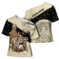 Harriet Powers Celestial Mystery Cross Shoulder Shirt Vintage Line Art - African American Folk Quilt Pattern