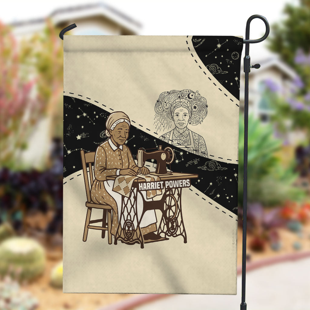 Harriet Powers Celestial Mystery Garden Flag Vintage Line Art - African American Folk Quilt Pattern