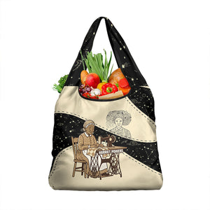 Harriet Powers Celestial Mystery Grocery Bag Vintage Line Art - African American Folk Quilt Pattern