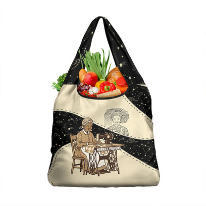 Harriet Powers Celestial Mystery Grocery Bag Vintage Line Art - African American Folk Quilt Pattern