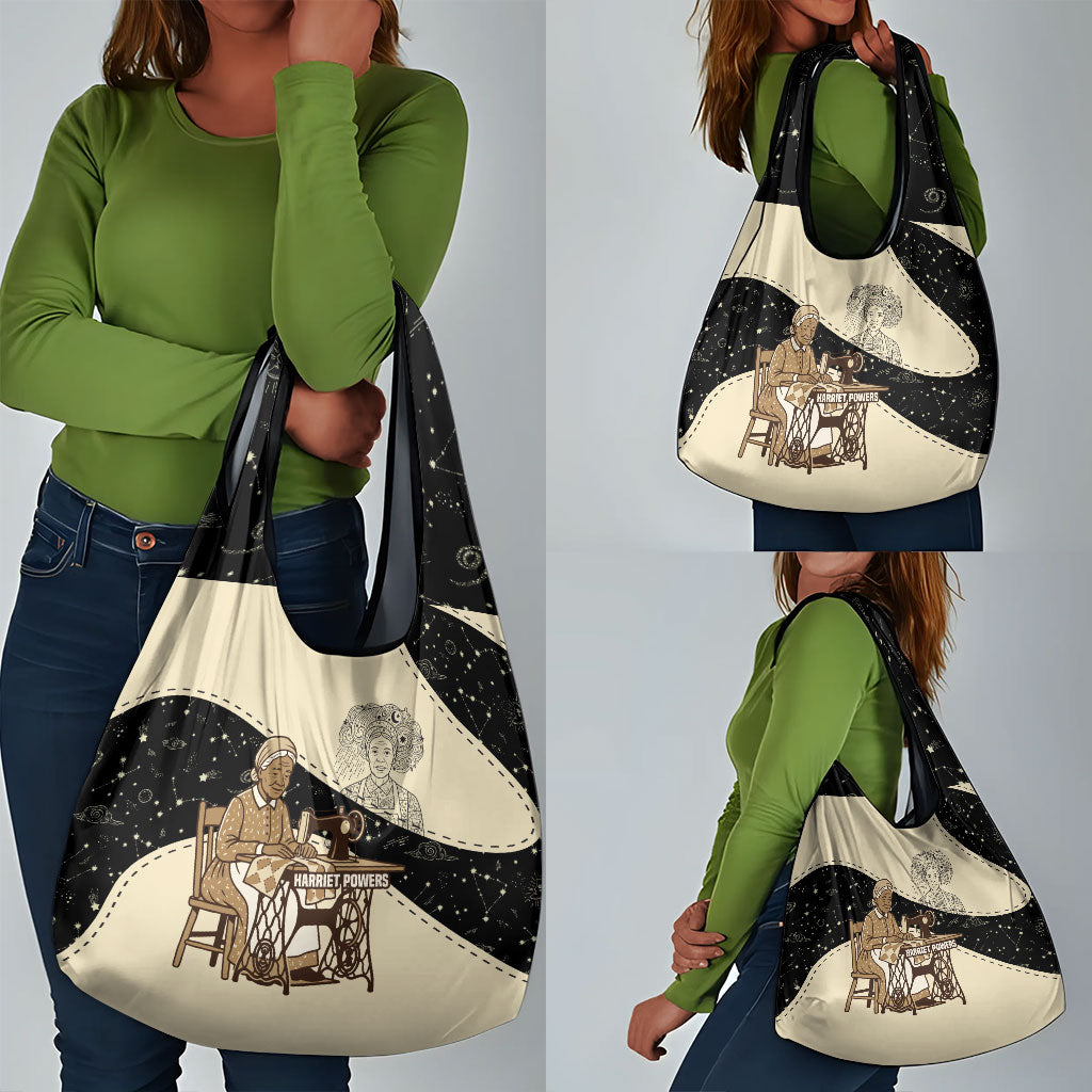 Harriet Powers Celestial Mystery Grocery Bag Vintage Line Art - African American Folk Quilt Pattern