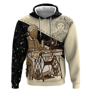 Harriet Powers Celestial Mystery Hoodie Vintage Line Art - African American Folk Quilt Pattern