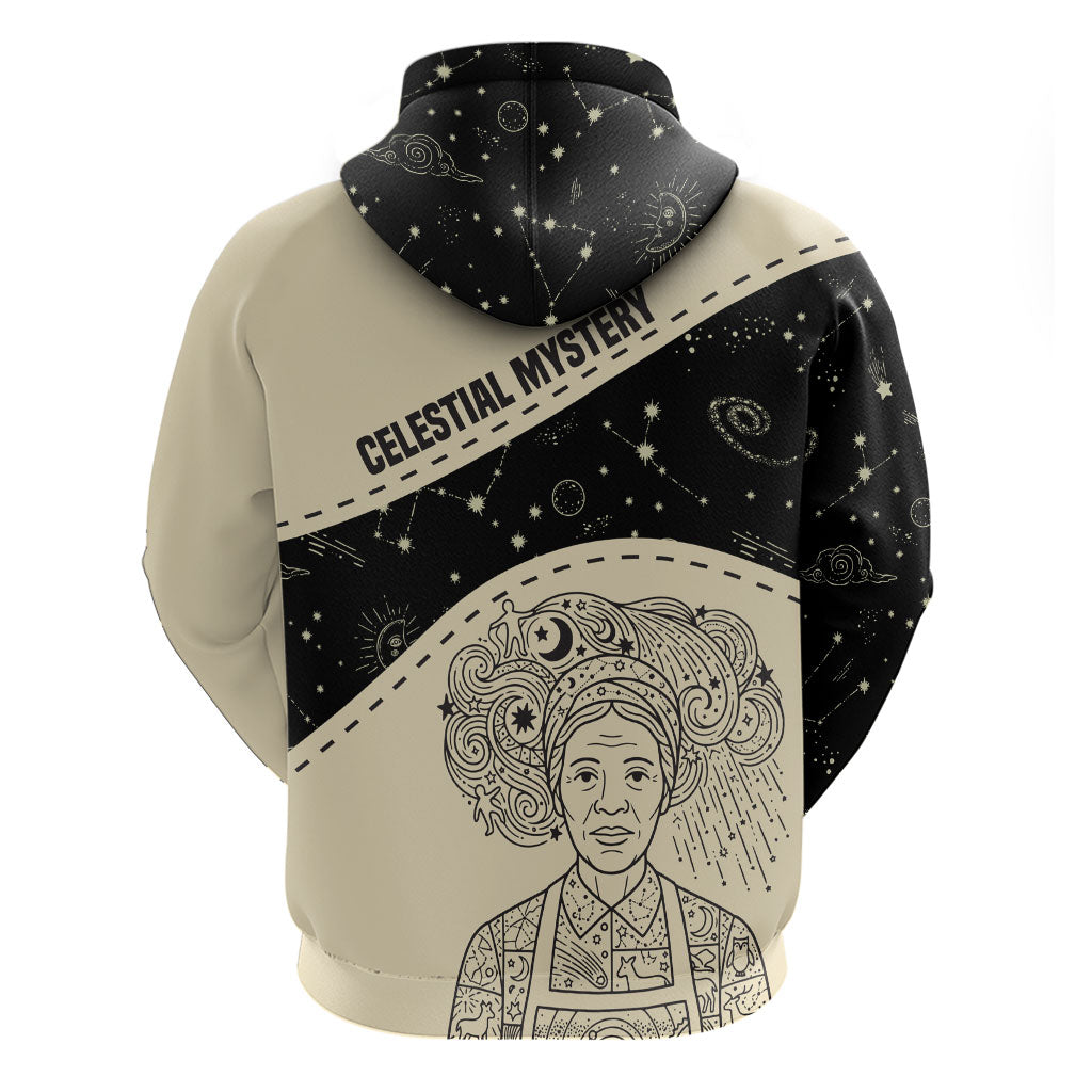 Harriet Powers Celestial Mystery Hoodie Vintage Line Art - African American Folk Quilt Pattern