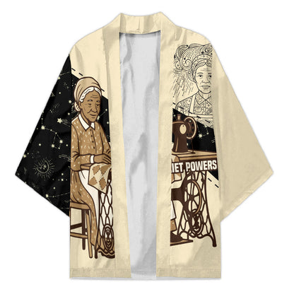 Harriet Powers Celestial Mystery Kimono Vintage Line Art - African American Folk Quilt Pattern