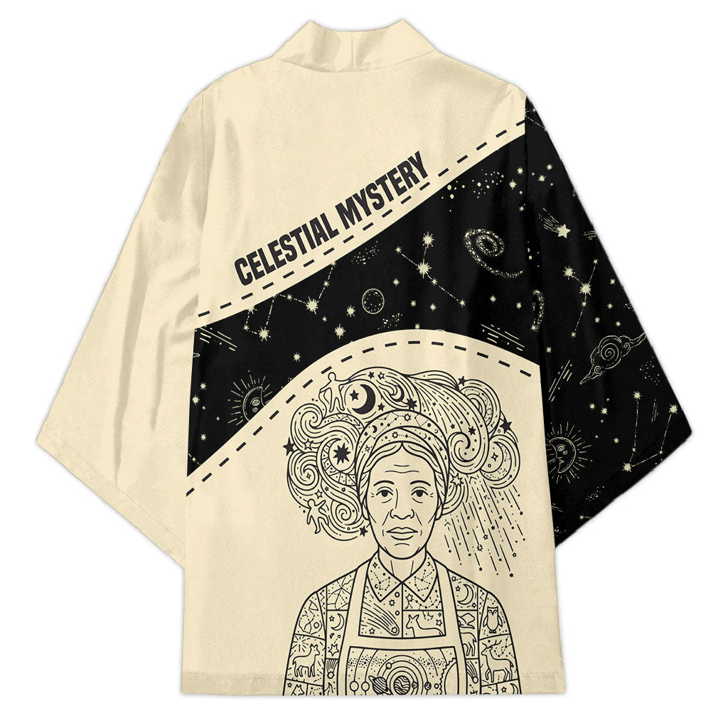 Harriet Powers Celestial Mystery Kimono Vintage Line Art - African American Folk Quilt Pattern