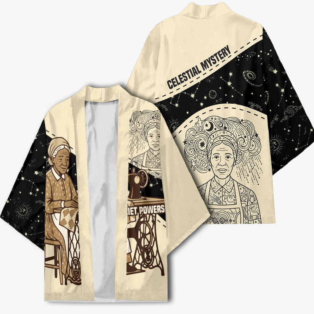 Harriet Powers Celestial Mystery Kimono Vintage Line Art - African American Folk Quilt Pattern
