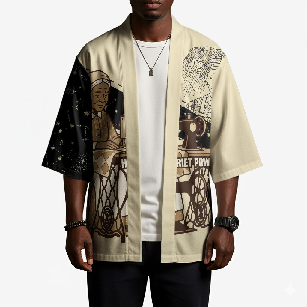 Harriet Powers Celestial Mystery Kimono Vintage Line Art - African American Folk Quilt Pattern