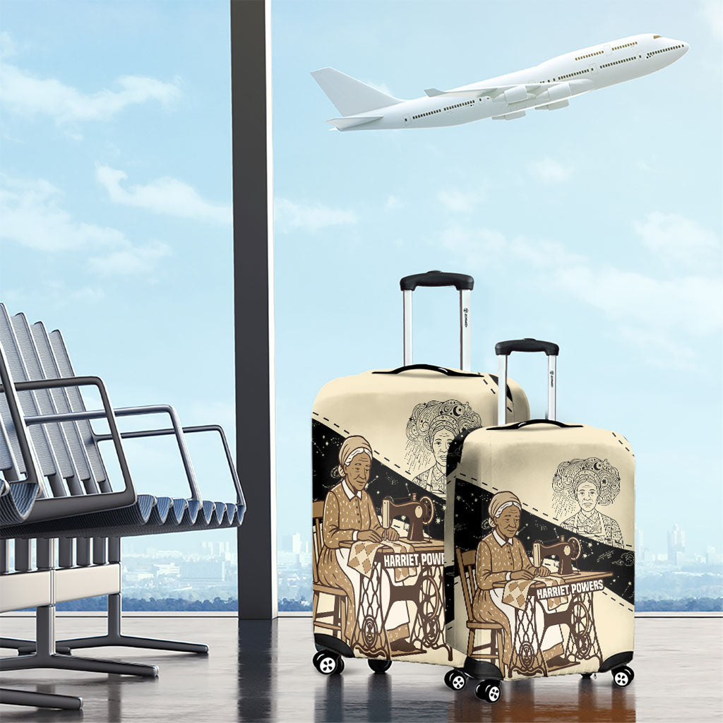 Harriet Powers Celestial Mystery Luggage Cover Vintage Line Art - African American Folk Quilt Pattern