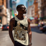 Harriet Powers Celestial Mystery Men Tank Top Vintage Line Art - African American Folk Quilt Pattern