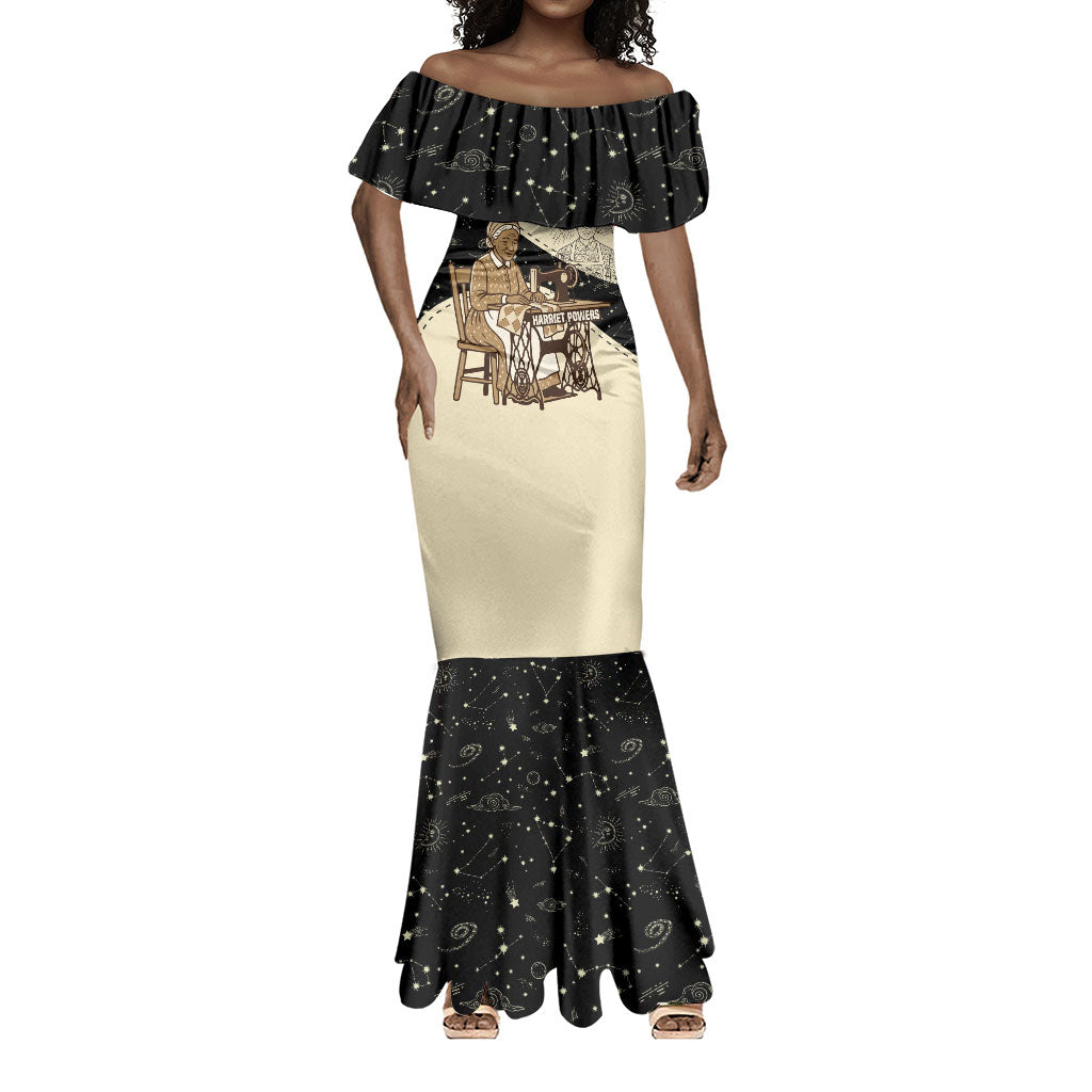 Harriet Powers Celestial Mystery Mermaid Dress Vintage Line Art - African American Folk Quilt Pattern