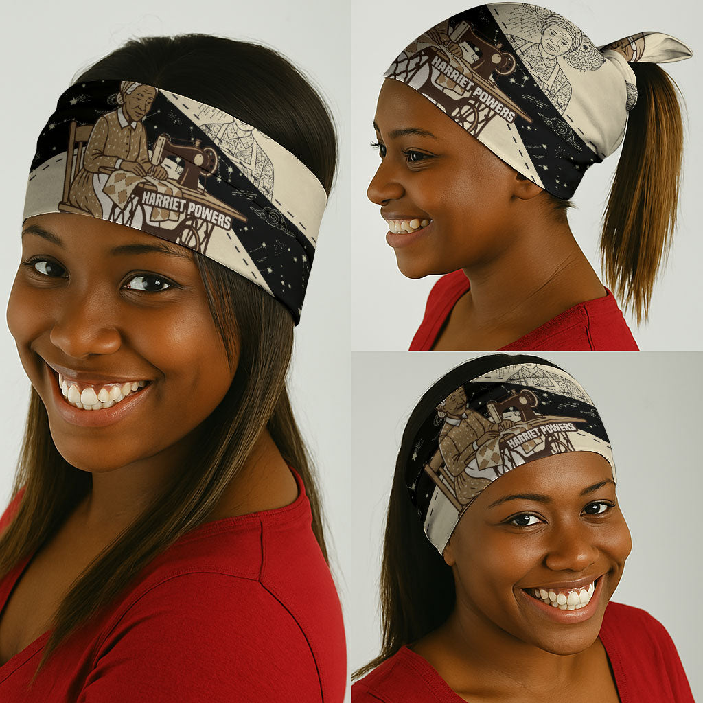Harriet Powers Celestial Mystery Neck Gaiter Vintage Line Art - African American Folk Quilt Pattern